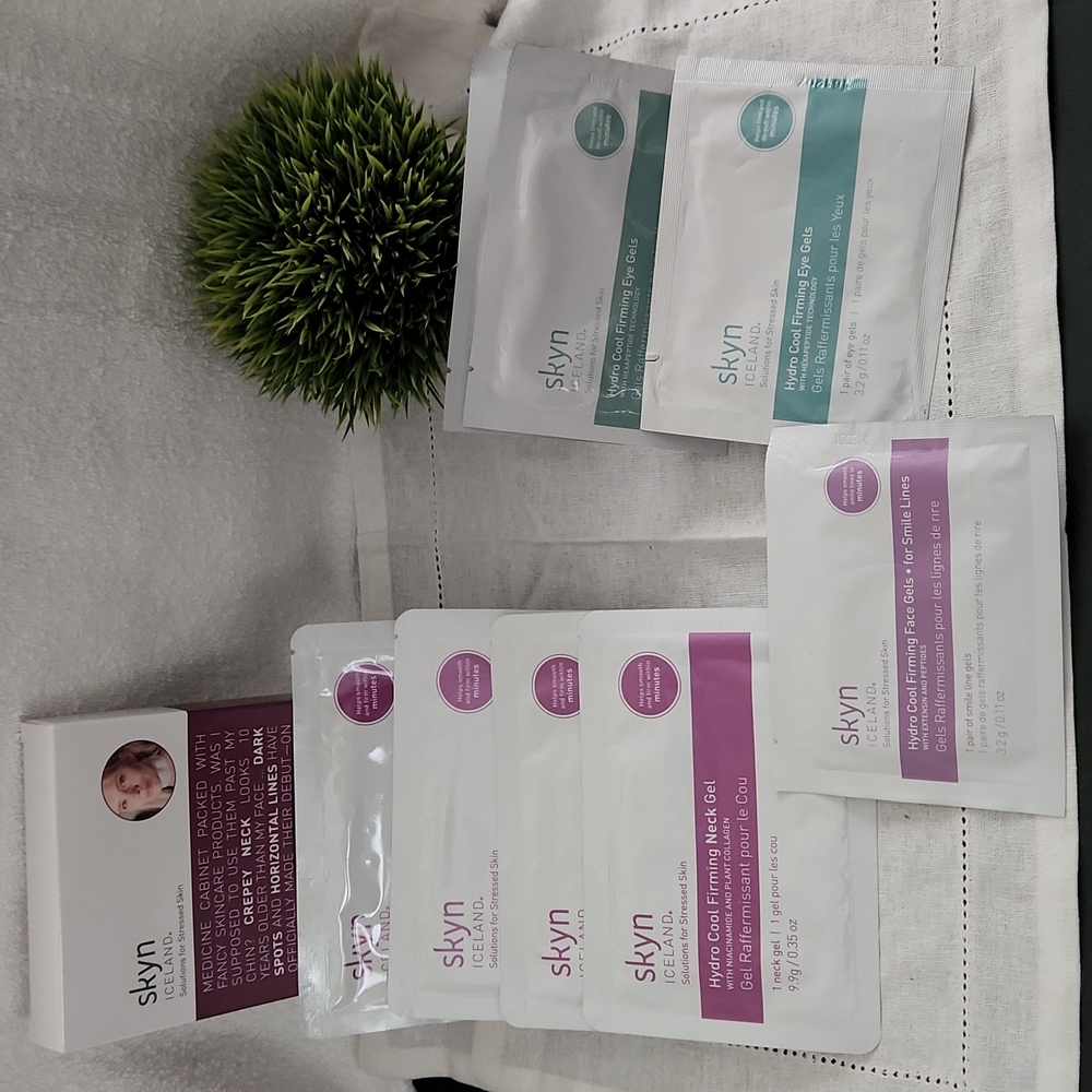 Skyn Iceland Hydro Cool Firming Neck Gels, Firming Eye Gels & Smile Lines Bundle